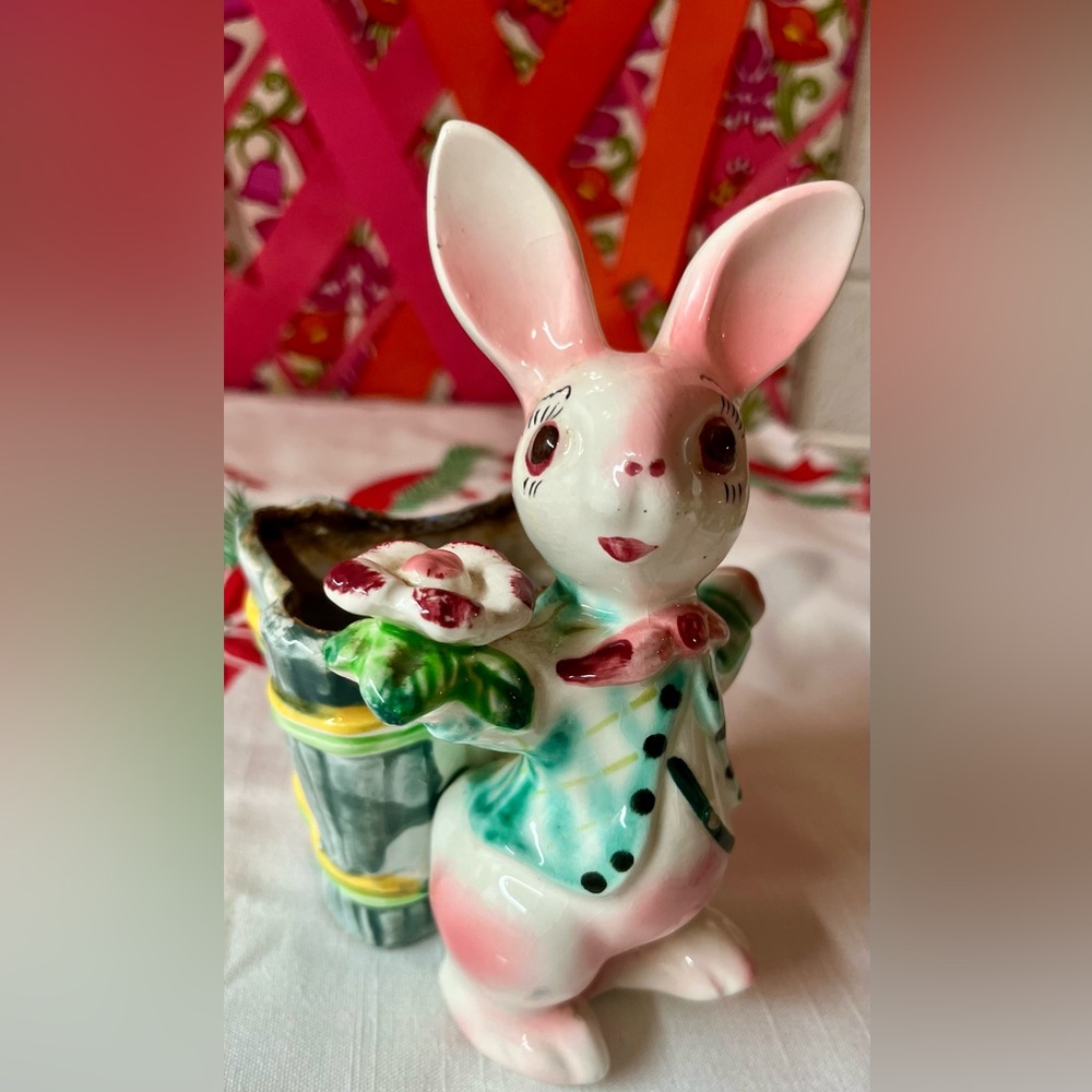 Vintage Ceramic Bunny Planter